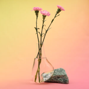 Beautiful Vase on Green Strawberry Stone GE-M228
