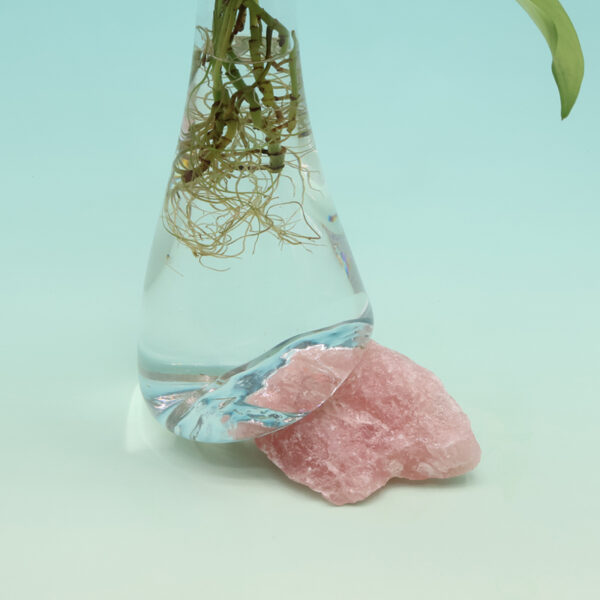 Beautiful Vase on Rose Quartz Crystal PK-S128 - Image 4